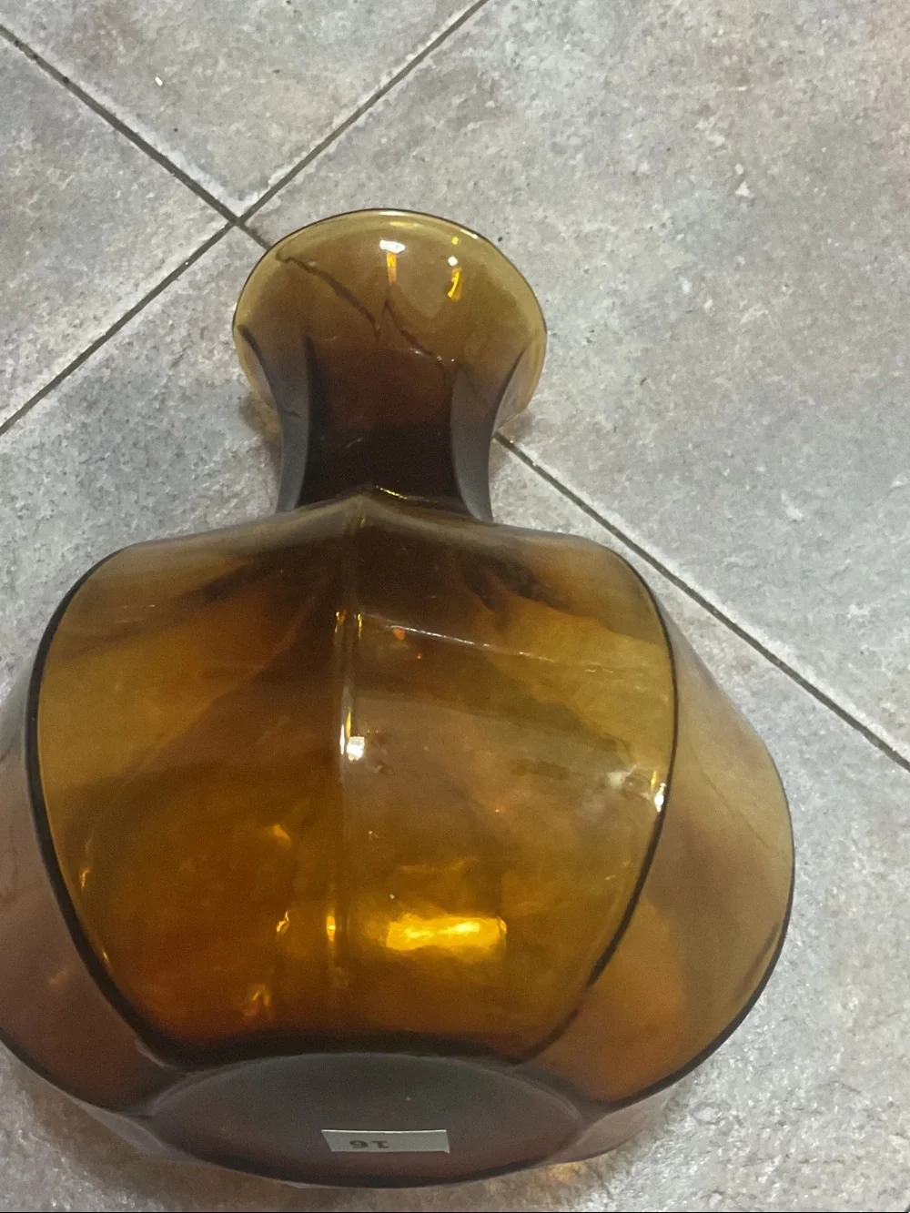 Indiana Glass Amber Sculpted Accent Vase